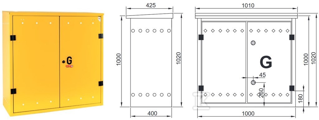 Коробка накладна 1000х1000х400, дах - 06-25-1000-43